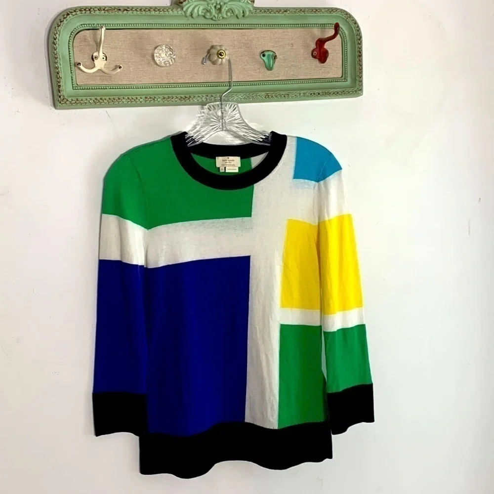 Kate spade color block Cashmere Blend long sleeve pullover women’s small top